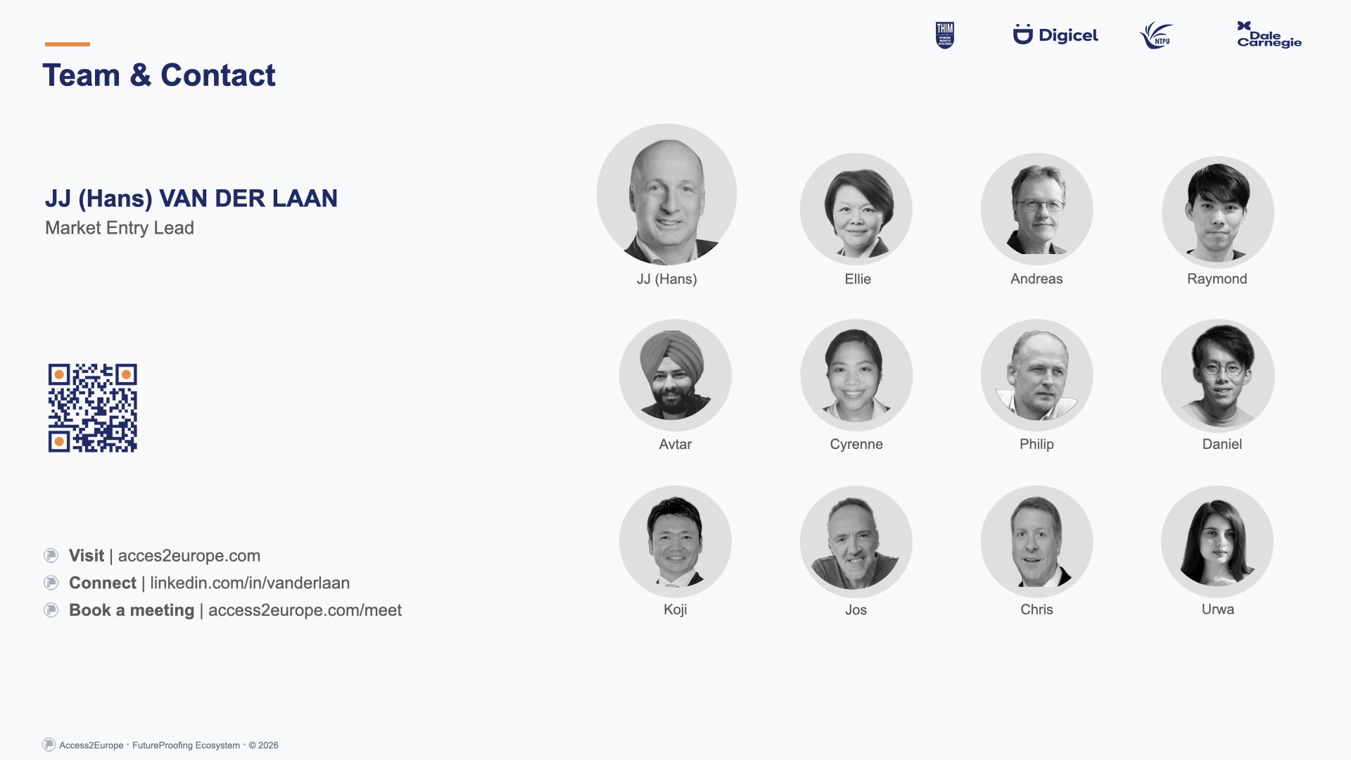 FutureProofing – Access2Europe | Team supporting European market entry with senior-led execution across Europe and Asia, including outreach, coordination, and local delivery